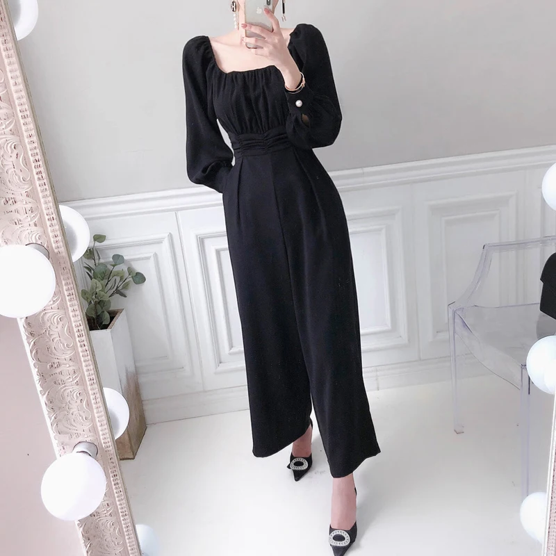 

Fashion Elegant off shoulder Long Wide Leg jumpsuits Women Runway Jumpsuits Rompers office lady Sexy Bodycon Bodysuit JK496