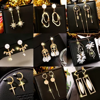 

Earrings 2020 New Style Cool Girl's Korean-Style Elegant Long Ear Pendant Cool All-match Tassel Simple Net Red Ear Stud Ear Stud