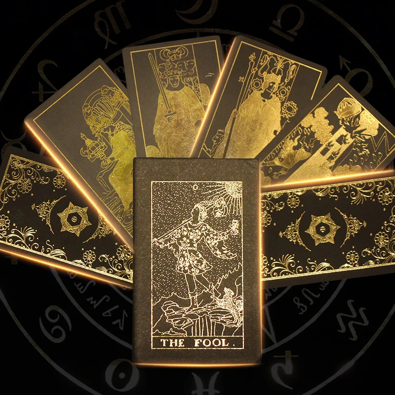 78 PCS Fate Divination Tarot Full English Version Playing Card Tarot Card with Guidebook Oracle Card Gothic Font Friend Party new arrive high quality gold foil big size tarot curious divination fate for beginner full english version oracle card gift