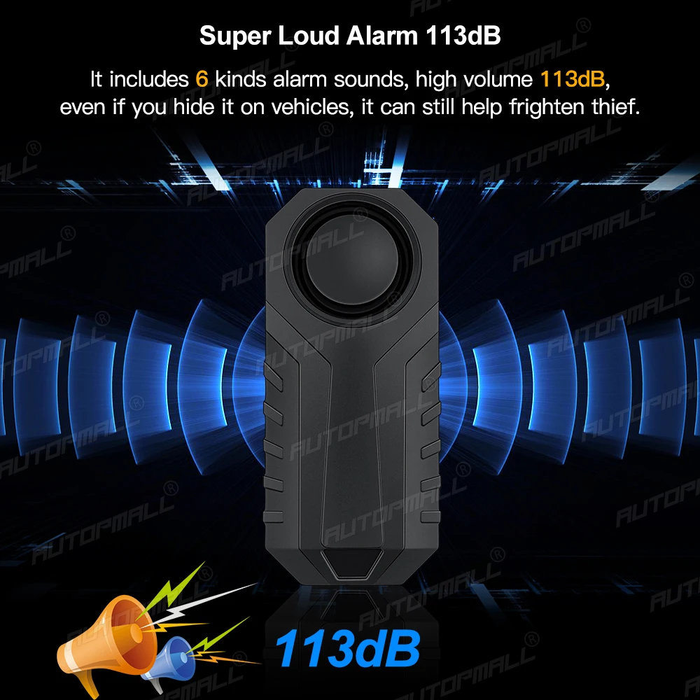 Bicycle Bike Wireless Alarm System Vehicle Remote Control Vibration Voice Alarm Bicycle Protection Anti-Lost SOS Security
