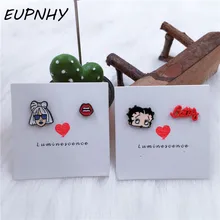 EUPNHY 1 пара Леди Гага Бетти индивидуальные серьги-клипсы модные Асимметричные гипоаллергенные серьги ювелирные изделия