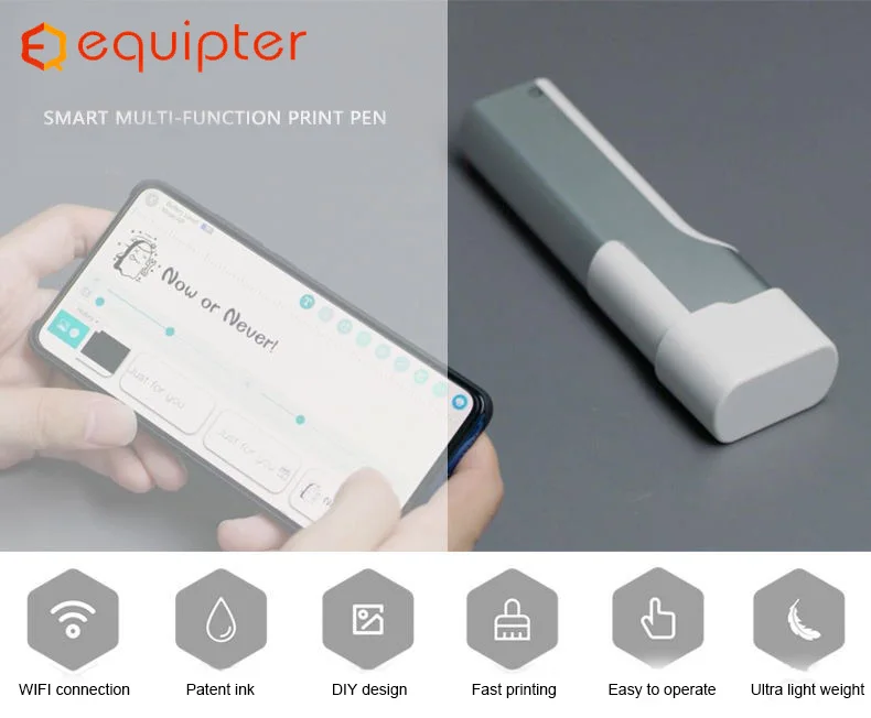 Equipter(Gift watch) 잉크젯 프린터 DIY 프린터 미니 마커 printpen 휴대용 프린터, 종이, 피부 및 의류
