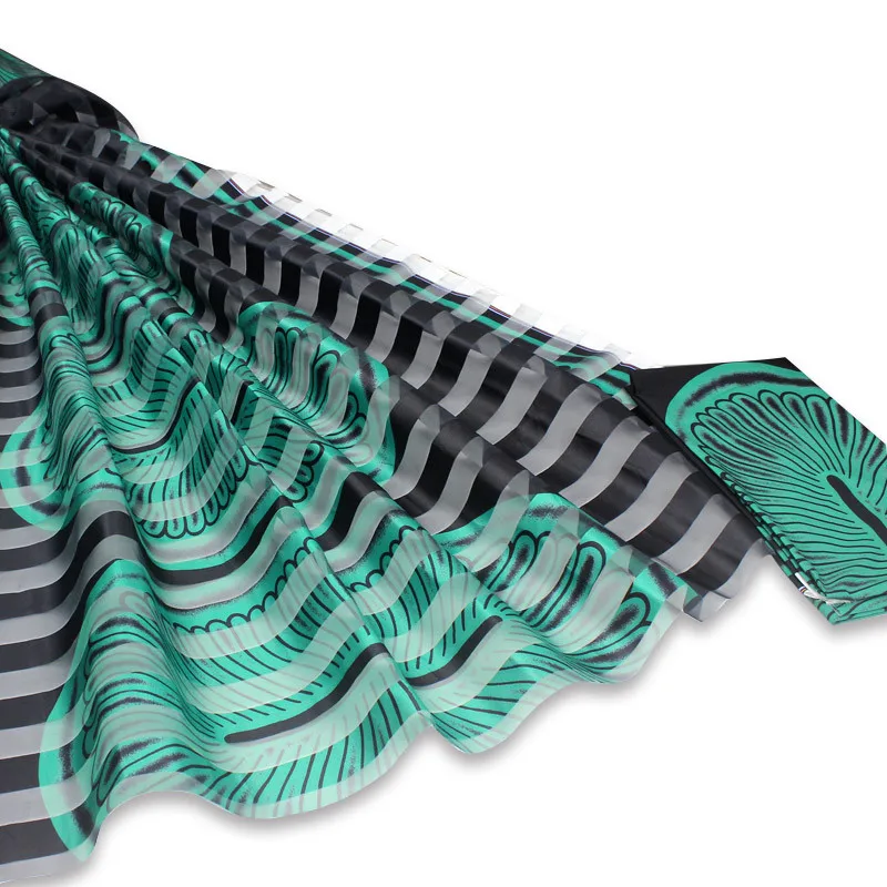 Африканская восковая лента, Шелковый воск, Анкара,, атласная ткань, 4 Ярда, audel/modell, хлопковая ткань для платья+ 2 ярда, шифон, YBG112621