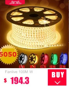 Fanlive 5050 60 светодиодов/m Ac110v/220 v 14,4 Вт/м 840lm/m цветная(Rgb) Светодиодная лента, светильник 25 м/лот+ rgb-контроллер
