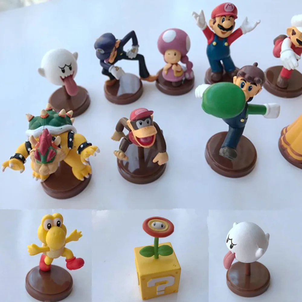 

1 pcs Cartoon Super Mario Statue Pvc Model 13 Kinds Of Style Princess Mushroom Gorilla Clouds Action Figures Kid Gift Toy