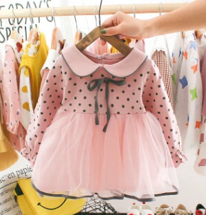 

Baby Girl Dress Girl Dress Toddler Kids Baby Girls Princess Cute Party Dot Tulle Dress Spring Autumn Clothing 0-4 Years