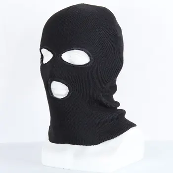 Full Face Cover 3 Gaten Knit Balaclava Hoed Army Tactical Cs Fietsen Winter Cover Hoeden Ski Fietsen Beanie Muts Sjaal warm Gezicht