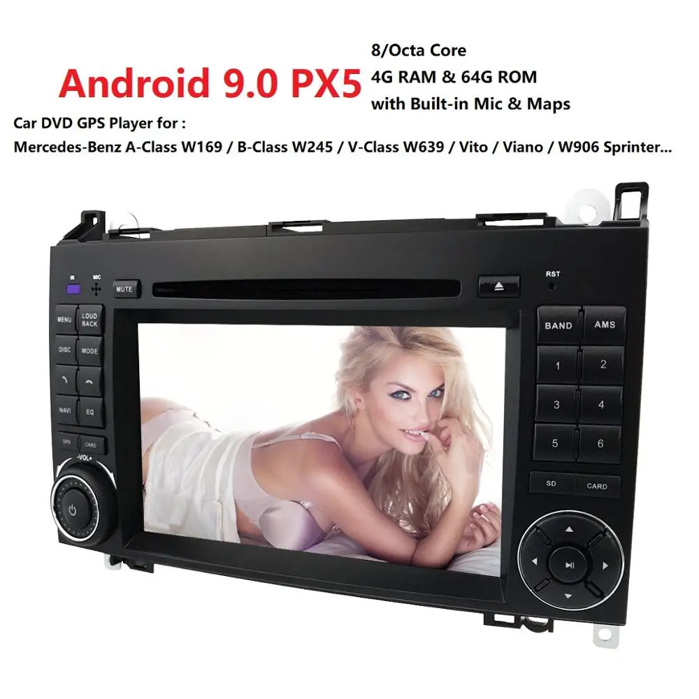 PX5 Android 9 Авторадио автомобиля DVD для Mercedes Benz Sprinter класс B200 Vito Viano W169 W245 W469 W906 NAVI с радио 2din wifi