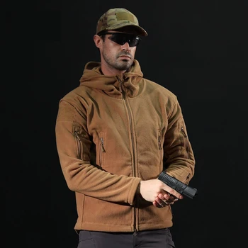 

Outdoor Men's Softshell Jacket Warm Hiking Jackets Man Tactical Thermal Fleece Outwear Running Sportswear Jogging Hoodie Jacket