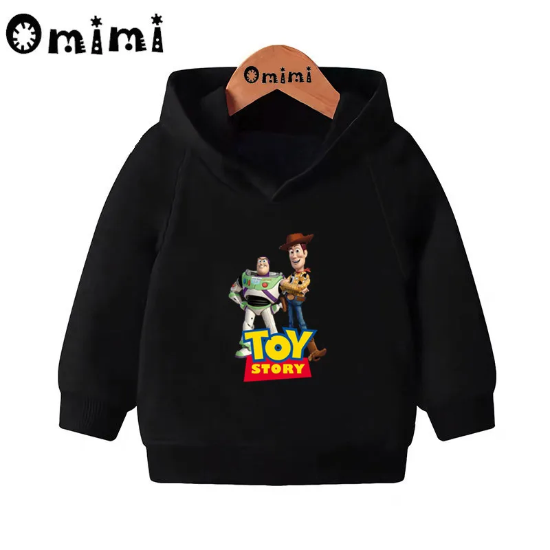 Toy Story Базз Лайтер/Вуди толстовки детские толстовки с капюшоном крутой пуловер для малышей топы для девочек и мальчиков, осенняя одежда KMT5318 - Цвет: Black-5318F