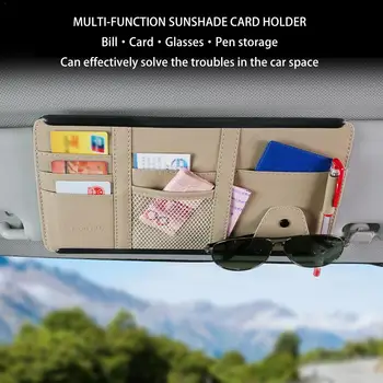 

Universal Car Sun Visor Card Clip PU Leather Case Holder Car Auto Visor Organizer For Card Glasses Mobile Phone ID Folder