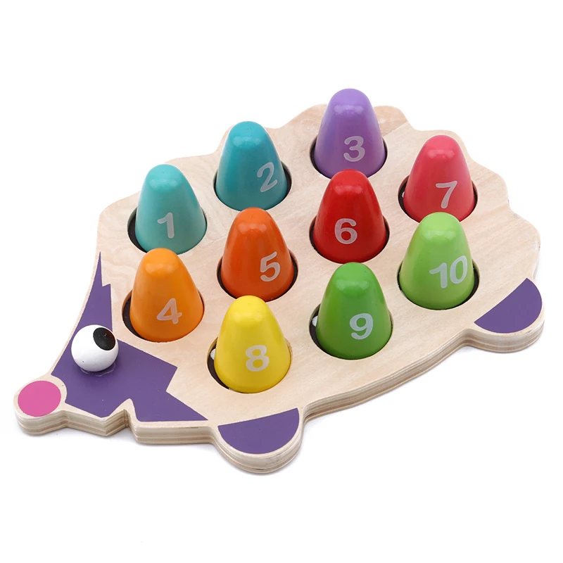 Горячая обучающая деревянная игрушка мультфильм красочный Ежик соответствующие цифры Монтессори игрушки математика игрушка Младенец лучший подарок на день рождения