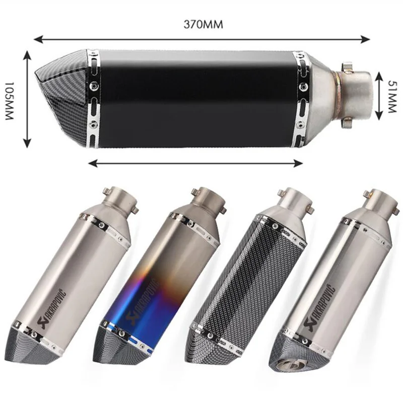 

Universal Motorcycle Akrapovic Exhaust Modify Motocross Exhaust Muffler For FZ6 CBR250 CB600 MT07 ATV Dirt Pit Bike Esacpe Tube