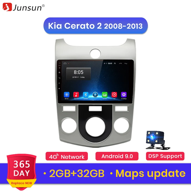 

Junsun V1 2G + 32G Android 9.0 For Kia Cerato 2 2008 - 2013 Car Radio Multimedia Video Player Navigation GPS 2 din dvd