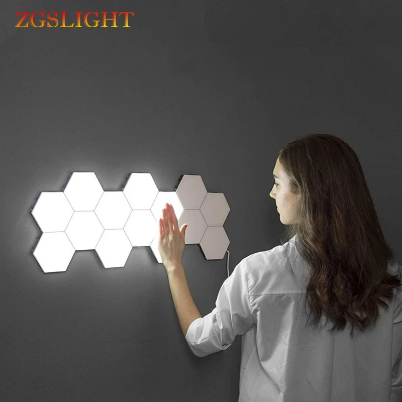 

2019 New Quantum Light Helios Touch Sensitive LED Panel Light Modular Hexagonal LED Magnetic Lights painel LED plafon led techo
