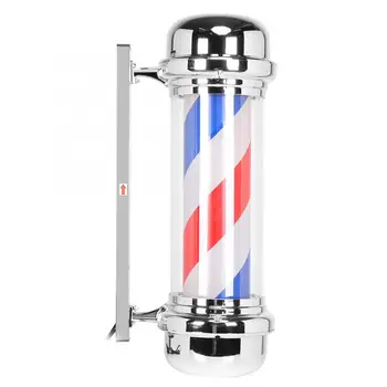 

71cm Barber Shop Pole Rotating Lighting Red White Blue Stripe Rotating Light Sign Hair Salon Lamp Rotating Lighting Machine
