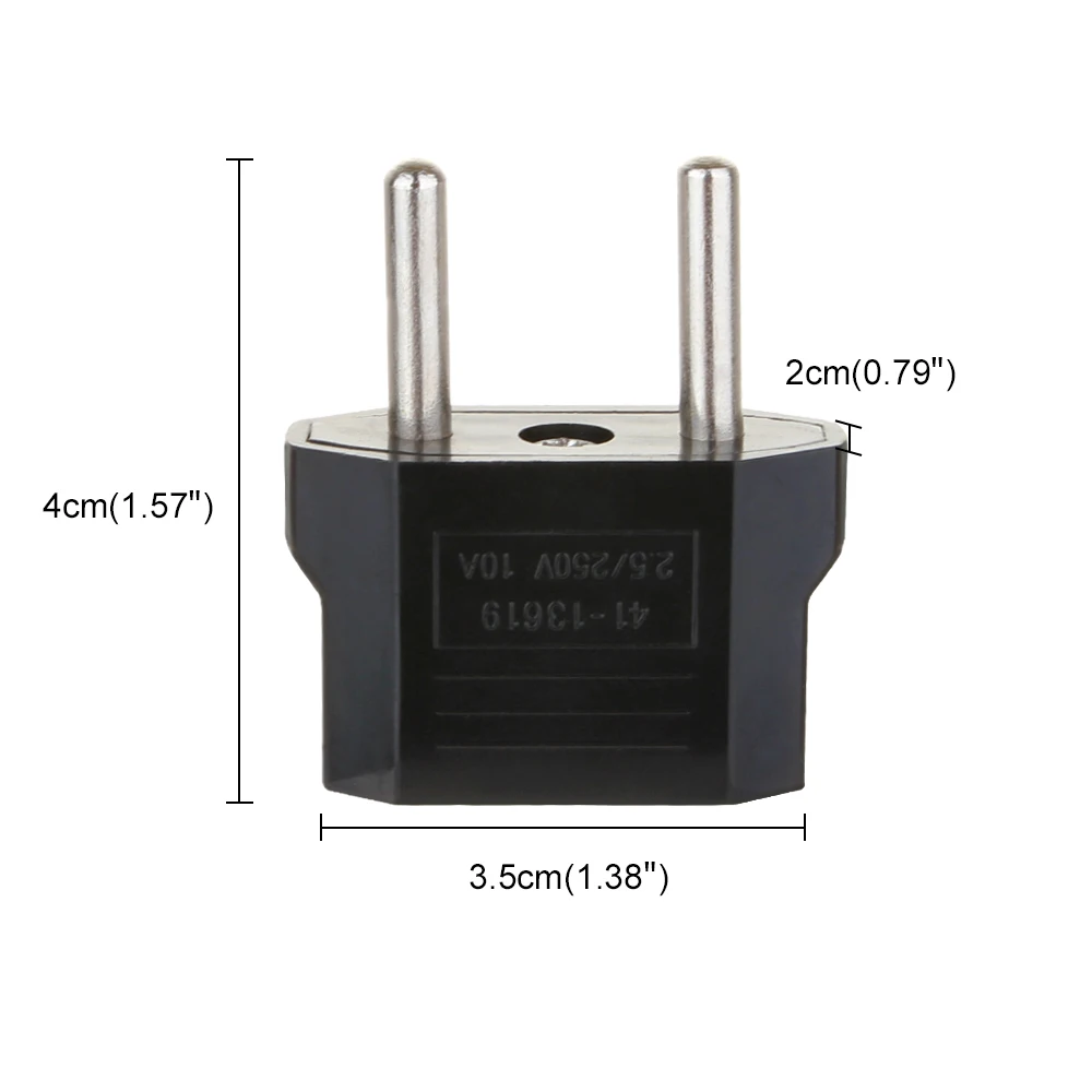 Senzeal ABS черный ЕС 2,5 V-250 V Мощность переходник аквариум электрическая розетка разъем преобразователь: 2 Pin адаптер для путешествий-1 шт