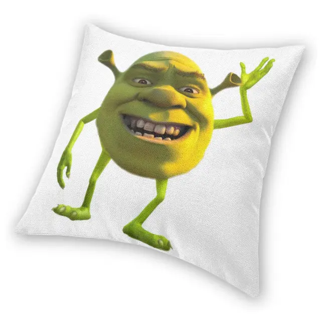  Meme Throw Pillow Covers Decorative Personalized Funny Shrek  Face Throw Pillow Case for Couch Sofa Bed Car Outdoor Home Decor 18 in X 18  in : Home & Kitchen