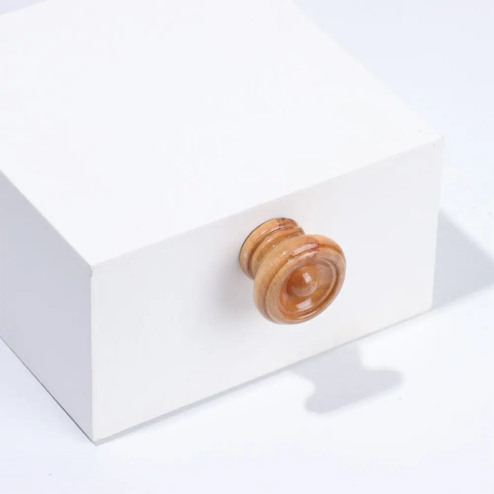 1Pcs Wood Round Cabinet Drawer Knobs Kitchen Cupboard Wardrobe Dresser Furniture Handle Hardware Accessories With Screw cabinet drawer knobs