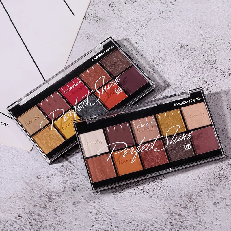 

XiXi Beauty Glazed Makeup Eyeshadow Palette 10 Color Shimmer Pigmented Matte Eye Shadow Nude Makeup Glitter Silky Powder
