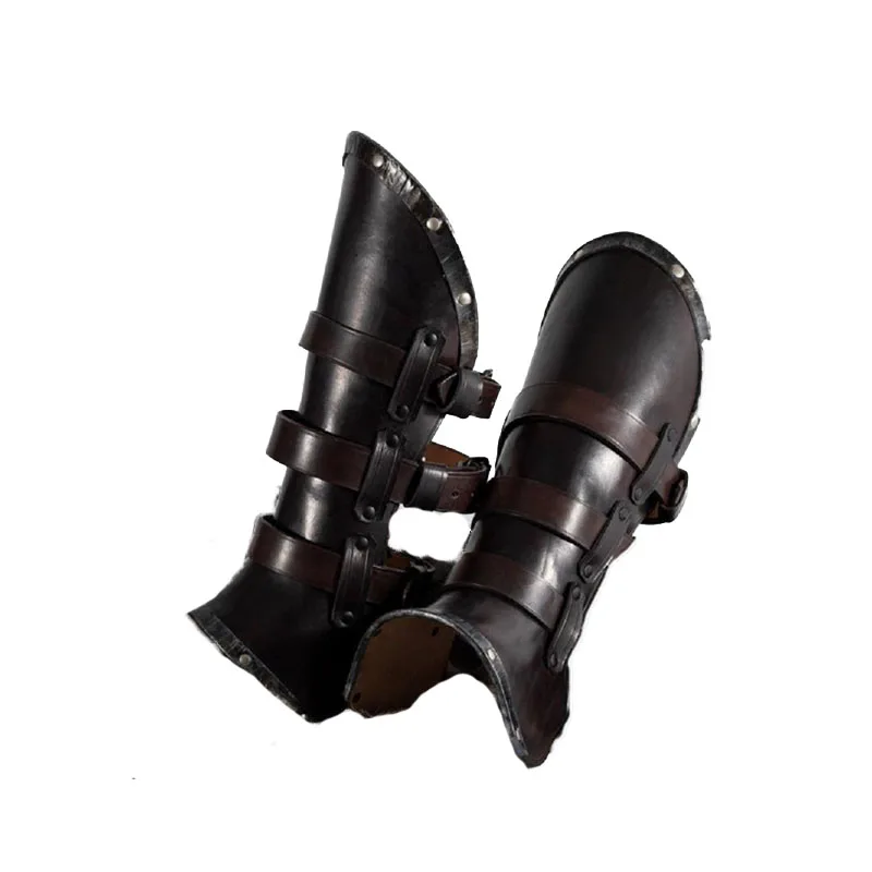 Vintage Medieval Steampunk Synthetic Leather Half Chaps Leg Gaiter Shoe Spats Boot Covers Cavalier Renaissance Costume Accessory |