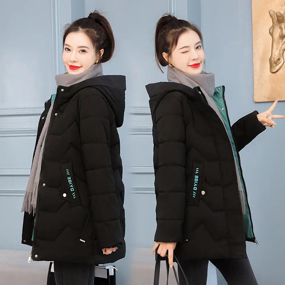 PinkyIsBlack 2021 Winter Women Jacket Long Hooded Cotton Padded Female Coat High Quality Warm Basic Outwear Parkas Women Clothes