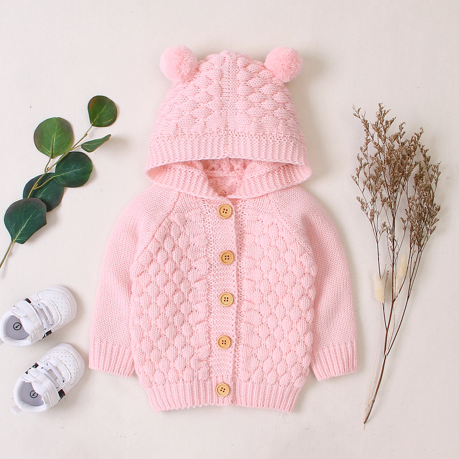 Детский свитер детский свитер для новорожденных свитер с длинными рукавами для мальчиков и девочек вязаное пальто однотонная зимняя теплая базовая одежда на пуговицах