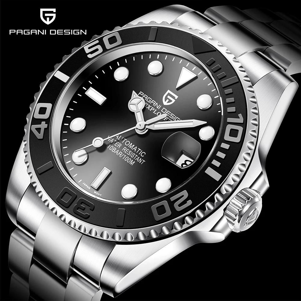 

PAGANI DESIGN Men Stainless Steel Automatic Watch Top Brand Waterproof Mechanical Wrist Watcheses Luxury Business Watches Men