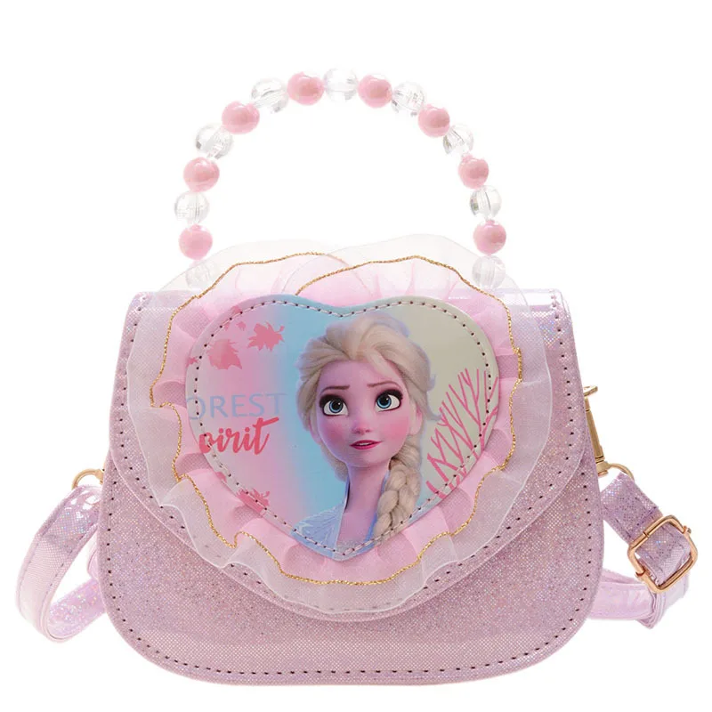 Disney Frozen Elsa Anna Girls Crossbody Bags For Kids Mini Cartoon Pearl Handbags Baby Children Brand Luxury Shoulder Packages