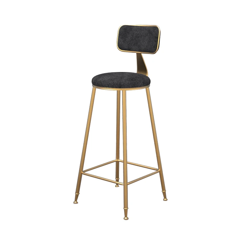 Высокий барный стул, обеденный стул, скандинавский Повседневный чайный магазин, барный стул, сетчатый Красный Кофейный светильник, минималистичный стул, туалетный столик, барный стул - Цвет: Black 45CM