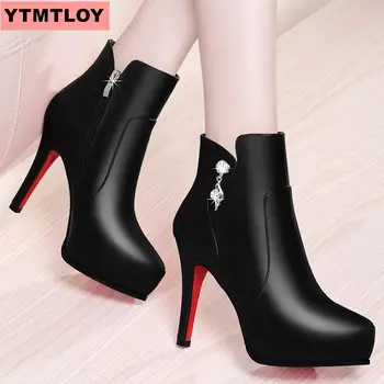

2019 new sexy super high heel ladies female round head Martin boots comfortable women's boots platform women's shoes ankle boots