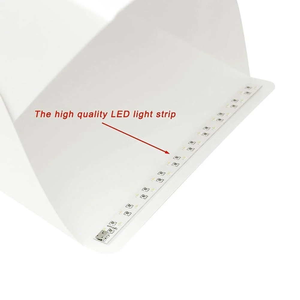 Portable Folding Lightbox Photography Studio Softbox Mini LED Light Box Tent Kit For Phone DSLR Camera Photo Background Hot Sale