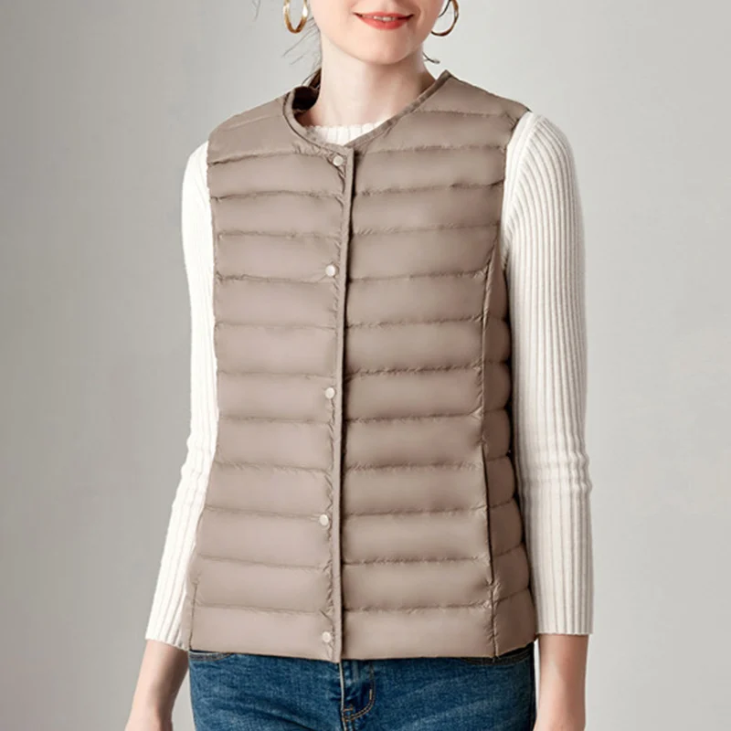 Skup 2019 zimowa kamizelka damska damska Plus rozmiar 4XL bezrękawnik ciepła kamizelka jesień lekkie białe kaczki kamizelki puchowe damskie