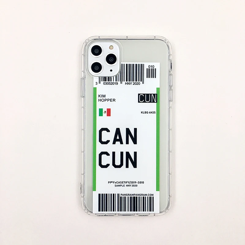 Cancun Милый ins Funny Bar Label World ticke чехол для телефона для iphone XS MAX XR X 7 6 8 plus 11 11Pro MAX прозрачный мягкий кремний TPU задняя крышка - Цвет: Cancun