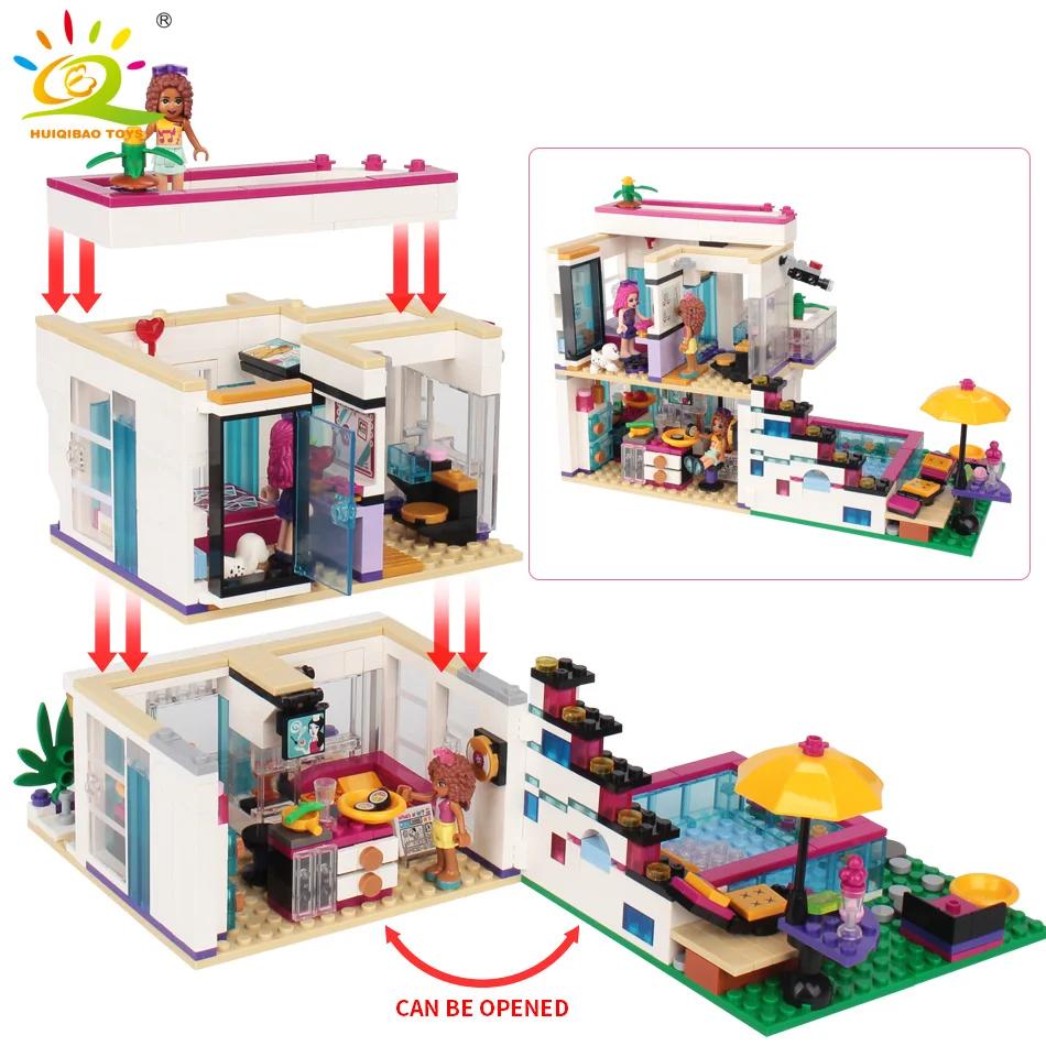 Billig Pop Star Mädchen Livi der Haus Gebäude Block Kompatibel legoingly Freunde Für Mädchen Stadt Bricks set Pädagogisches Spielzeug für kinder