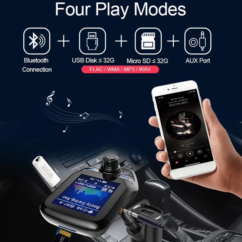 Автомобильный Bluetooth fm передатчик MP3 плеер Hands Free радио адаптер USB зарядное