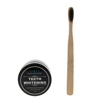 

Bamboo Whitening Tooth Powder Organic Activate Charcoal Toothpaste & Toothbrush
