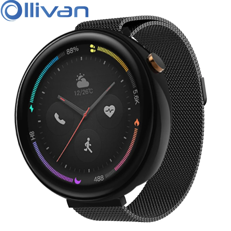 

OLLIVAN Metal Milanese Loop Watch Strap For Xiaomi Amazfit Verge 2 Band Magnetic Straps For Amazfit Verge 2 Accessories Verge2