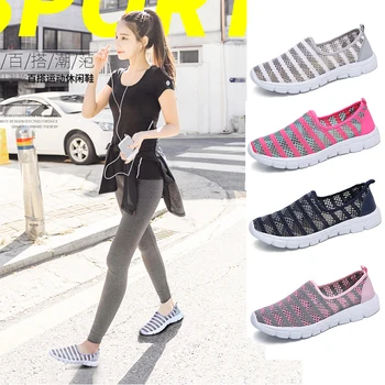 

2020 Spring Fashion women shoes women Breathable Mesh sneakers shoes ballet flats ladies slip on flats loafers shoes Plus size