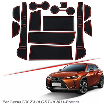 

14pcs Car Styling Gate slot pad For Lexus UX ZA10 GS L10 2011-2020 Silica Door Groove Mat interior Non-slip dust Mat Accessory