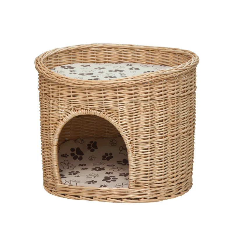 Ротанг Wotan кошка червь плетеная Питомник Pet Nest VIP плюшевый маленький питомник Лето четыре сезона универсальный моющийся