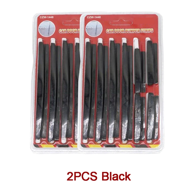 8pcs/set Car Door Side Edge Protector Strip Auto SUV Scrape Guard Bumper Handle Protective Cover Sticker Universal Auto Decal 2PC Black