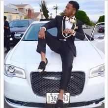 Одежда для жениха на одной пуговице с золотой шалью с отворотом из двух частей свадебные смокинги на заказ мужские костюмы из двух частей(куртка+ брюки