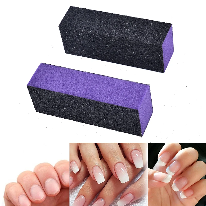 

10pcs Black Grit Purple Sanding 3-Way 60/80 Nail Buffer Sanding Nail Art Tool