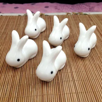 

5pcs/set Ceramics Crafts Display Pen Holder Shelf Rack Tablware Home Decor Rabbit Chopstick Support Chopstick Rest Rack