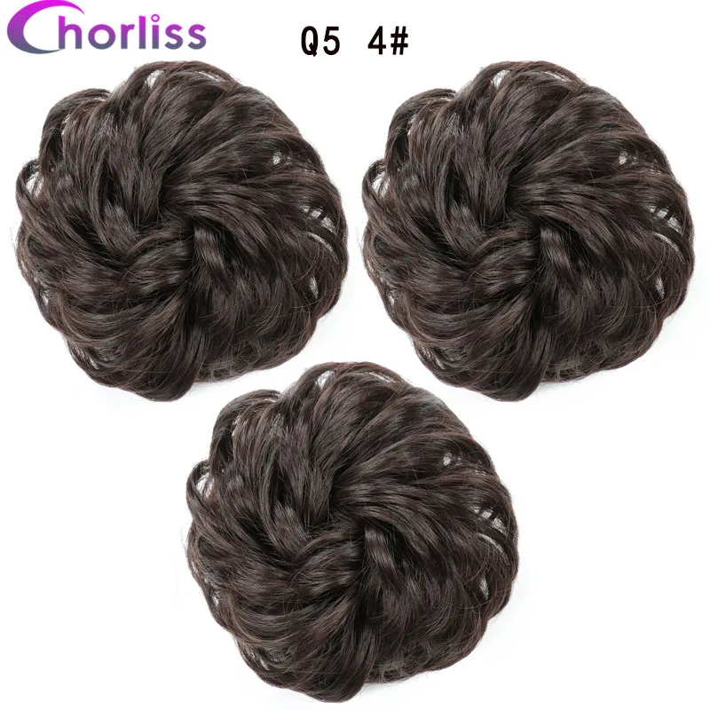 Синтетические кудрявые резинки для волос шиньон для женщин Chorliss Hair wrap Rope головной убор натуральный блонд коричневый поддельные волосы булочки аксессуары - Цвет: 4