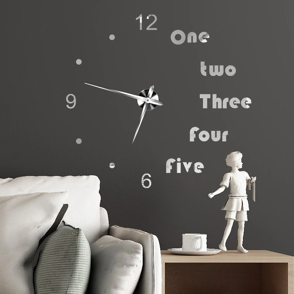 3D Large Wall Clock reloj de pared DIY Quartz Watch Acrylic Mirror Stickers Horloge Murale Home Decor Clocks 2021 Modern Design