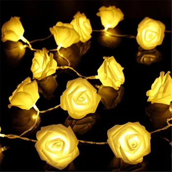 

LED Rose Small Colored Lights Flashing Light String Lights Bedroom Decorative Flower Battery Light Party Marriage House Romantic