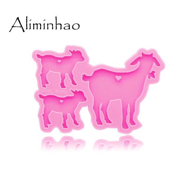 Dy0281 Fényes Kecskecsalád Szilikon Formák Diy Juhok Apa/Anya/Csecsemő Gyanta Epoxi Kulcstartó Penész Divat Ékszerek Kulcstartókhoz - Image 2