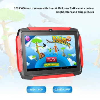 

7 inch Kids Tablet Study Tablet 1024*600 Resolution 512MB+8GB Storage WiFi/BT Connection EU/US Plug Built In Andorid 4.4